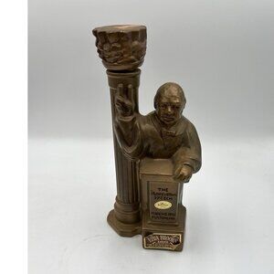 1969 Vintage Churchill Iron Curtain Speech Ezra Brooks Golden Whiskey Decanter